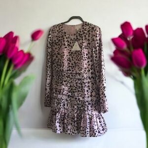 Lost Wander dress NWT print pink (L) animal look free flow flattering fo…